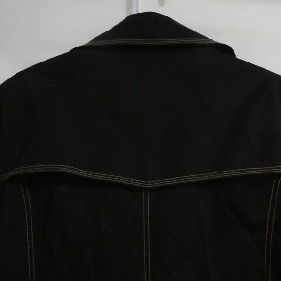 Limited Edition - FENNELLI | size 14 | Long Black Lightweight Trench Coat - Picture 10 of 16